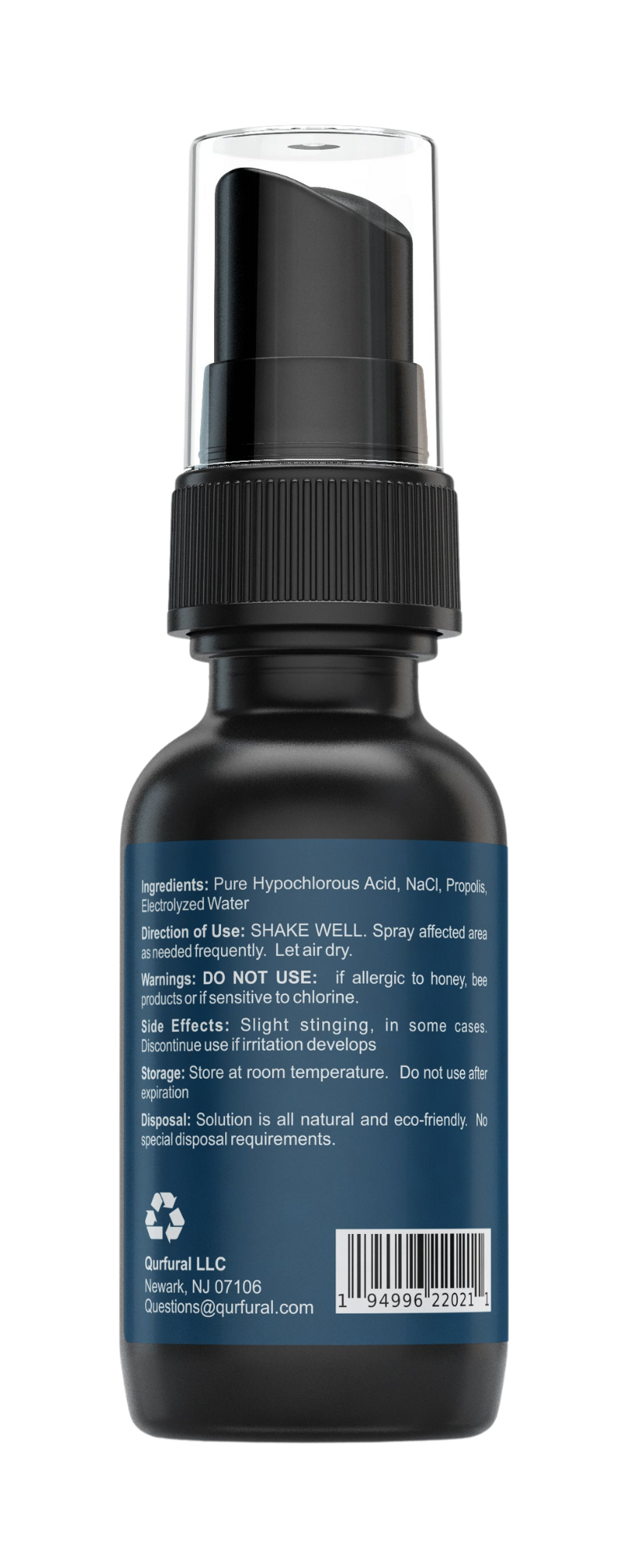 Qurfural™ Antimicrobial Skin Spray with Propolis & Hypochlorous Acid